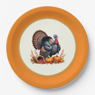 Assiettes En Carton Dinde de Thanksgiving
