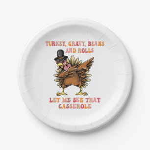 Assiettes En Carton Dinde Sauce Haricots Et Roulés Laissez-Moi 