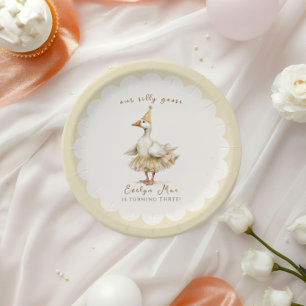 Assiettes En Carton Dindon stupide 3ème anniversaire aquarelle jaune