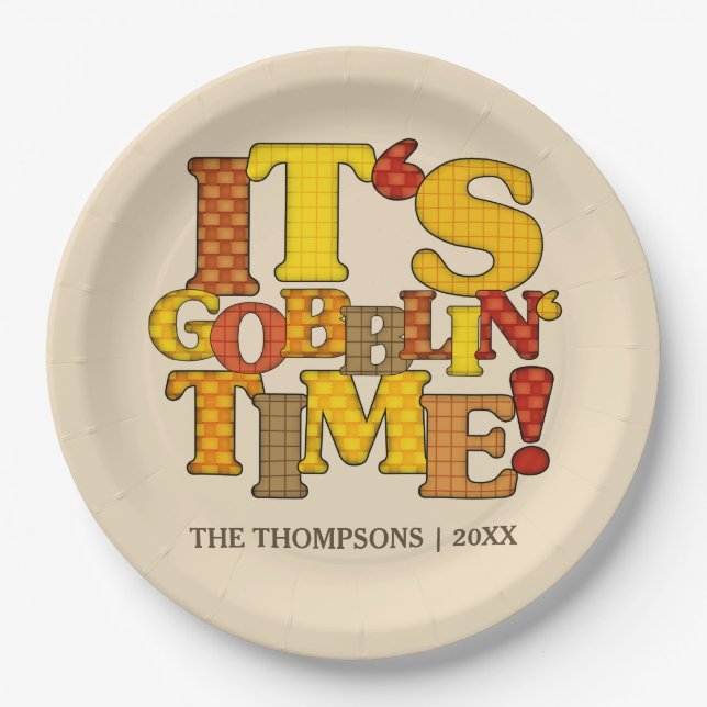 Assiettes En Carton Dîner d'action de grâces amusant (Devant)