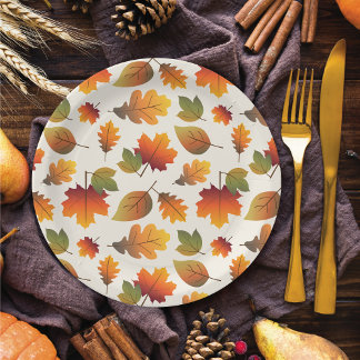 Assiettes En Carton Dîner d'action de grâces Automne / Automne Feuille