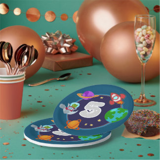 Assiettes En Carton Dinos dans les plaques spatiales