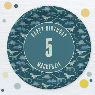 Assiettes En Carton Dinosaur Boy Anniversaire de enfant Party Dark