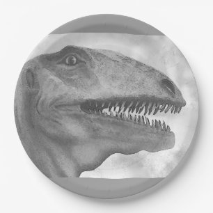 Assiettes En Carton Dinosaur effrayant