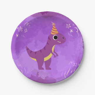 Assiettes En Carton Dinosaur Party Plaque violet