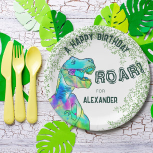 Assiettes En Carton Dinosaur Thème Anniversaire