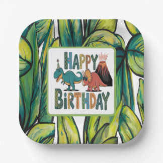 Assiettes En Carton Dinosaur Thème Anniversaire de enfant Plaque papie