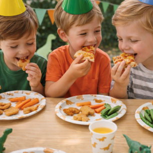 Assiettes En Carton Dinosaure Poulet Nuggets Jouer Twist Fun Enfants