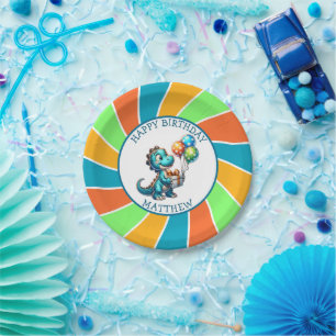 Assiettes En Carton Dinosaure thème fête d'anniversaire de l'enfant Pe