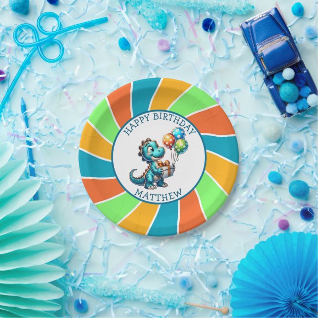 Assiettes En Carton Dinosaure thème fête d'anniversaire de l'enfant Pe (Fête)