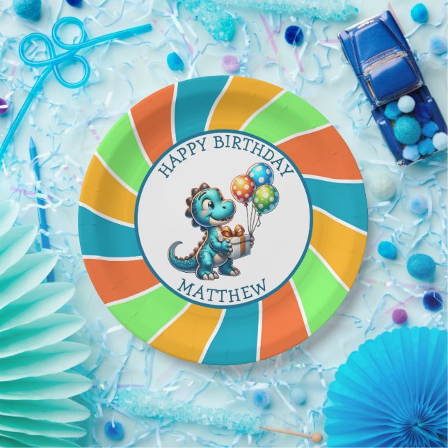 Assiettes En Carton Dinosaure thème fête d'anniversaire de l'enfant Pe (Fête)