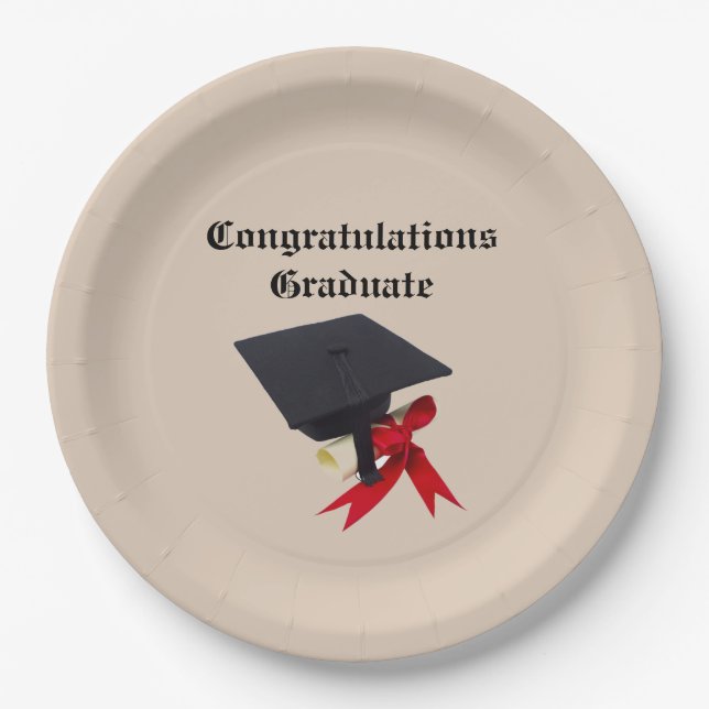 ASSIETTES EN CARTON DIPLÔMÉ DE FÉLICITATION (Devant)