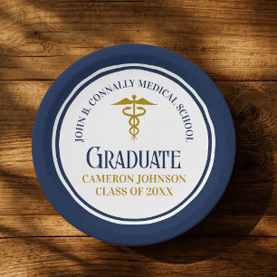 Assiettes En Carton Diplôme de fin d'études de médecine personnalisé b