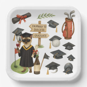 Assiettes En Carton Diplôme de golf pour golfeur sur green de putting