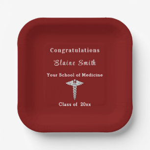 Assiettes En Carton Diplôme de l'école de médecine Caducée
