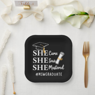 Assiettes En Carton Diplôme de maîtrise MSW Master en travail social