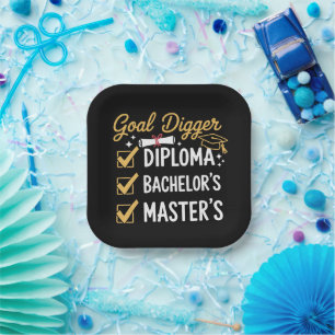 Assiettes En Carton Diplômé de Master Objectif Creusé Maîtrisé Classe