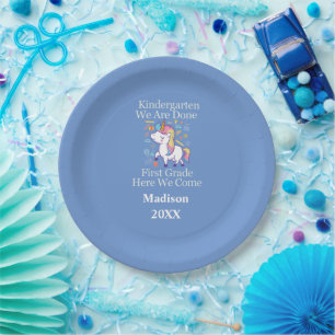 Assiettes En Carton Diplômé de Maternelle Première Année Licorne 
