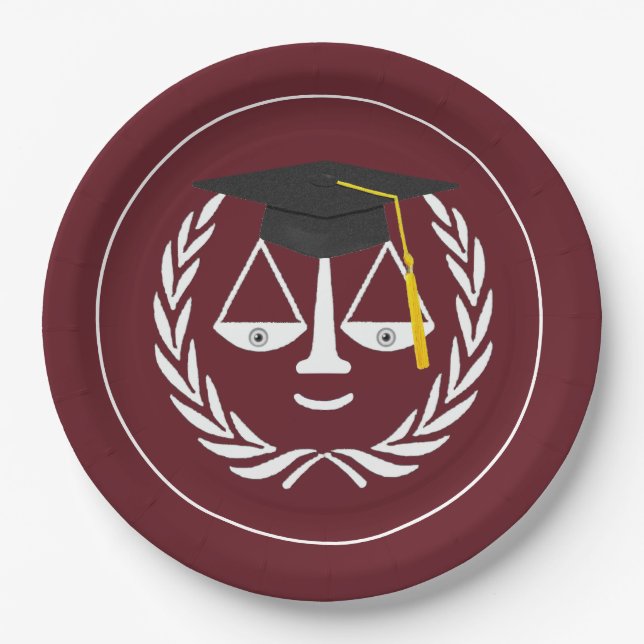 Assiettes En Carton Diplôme d'une école de droit créative (Devant)