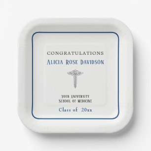 Assiettes En Carton Diplômé, Faculté de Médecine, Caducée