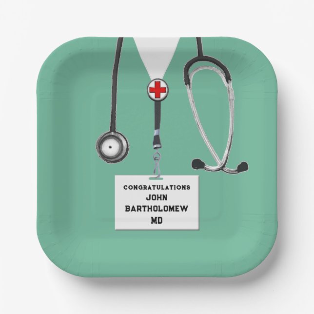 Assiettes En Carton Diplôme Médicale (Recto)