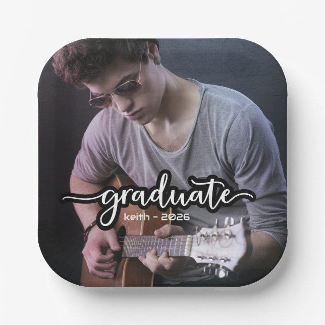 Assiettes En Carton Diplôme photo moderne (Recto)