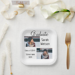 Assiettes En Carton diplôme photo simple classique ajouter classe anné
