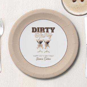 Assiettes En Carton Dirty Thirty Espresso Cocktail Retro 30e anniversa