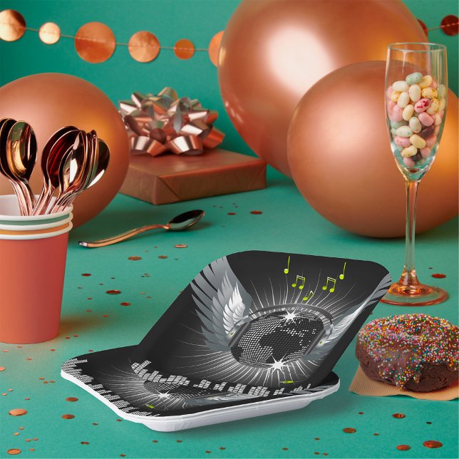 Assiettes En Carton Disco Ball With Wings (Créateur téléchargé)