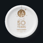 Assiettes En Carton Disco Soirée Mariage de 50 ans<br><div class="desc">Voici Gold Disco Ball Cheers To 50 Years 50th Mariage Anniversary Plaques papier de fête!</div>