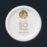 Assiettes En Carton Disco Soirée Mariage de 50 ans<br><div class="desc">Voici Gold Disco Ball Cheers To 50 Years 50th Mariage Anniversary Plaques papier de fête!</div>