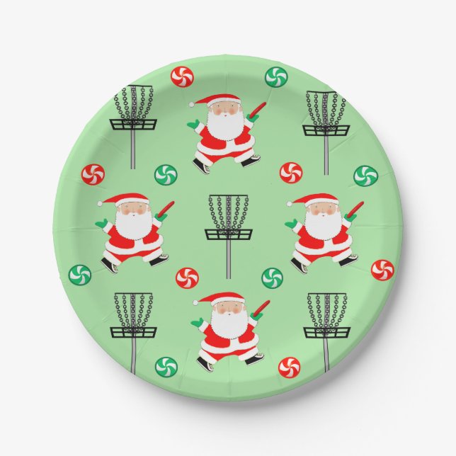 Assiettes En Carton Disque de Noël de Golf (Devant)