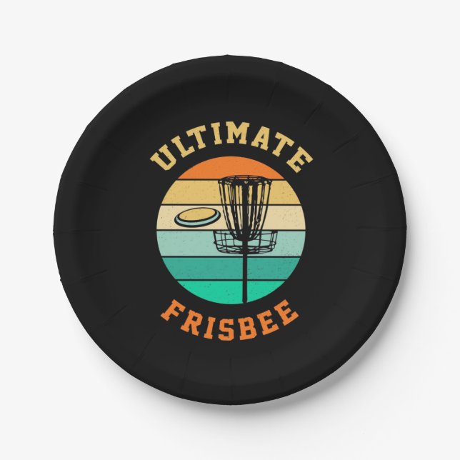 Assiettes En Carton Disque Golf Ultimate Frisbee (Devant)