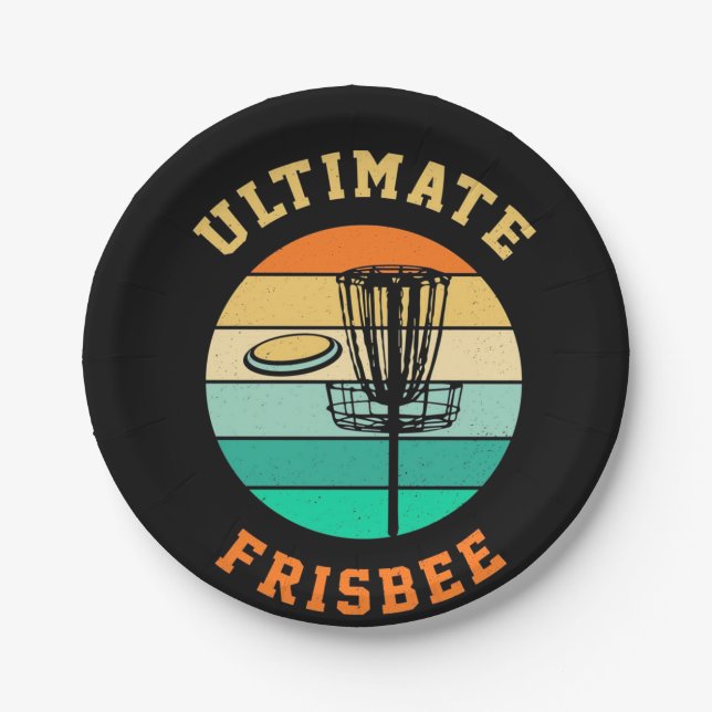 Assiettes En Carton Disque Golf Ultimate Frisbee (Devant)