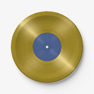Assiettes En Carton Disque vinyle album or en or