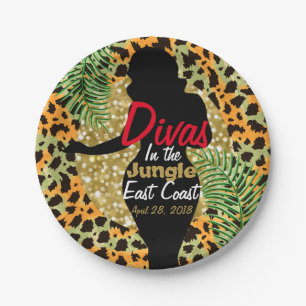 Assiettes En Carton Divas dans les plats de partie de jungle