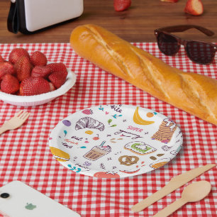 Assiettes En Carton Divers aliments et boissons