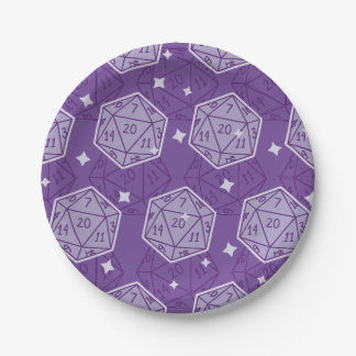 Assiettes En Carton DnD Party Dungeons & Dragons D20 Dice