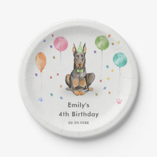 Assiettes En Carton Dobermann Chien Chien Chien Chien Anniversaire de