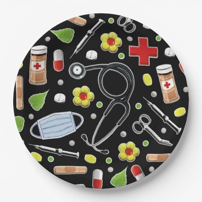 Assiettes En Carton Docteur (Devant)