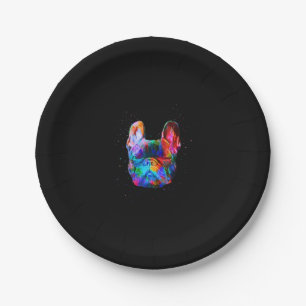 Assiettes En Carton Dog Geometric Color Splash Pop art French Bulldog
