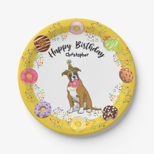 Assiettes En Carton Dollars de boxe Plaque de papier d'anniversaire