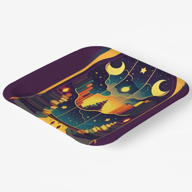 Assiettes En Carton Domaine Magique Des Livres 2 (Angulaire)