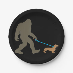Assiettes En Carton Don de chien   Bigfoot Walking Dachshund