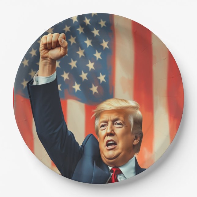 Assiettes En Carton Donald Trump (Devant)