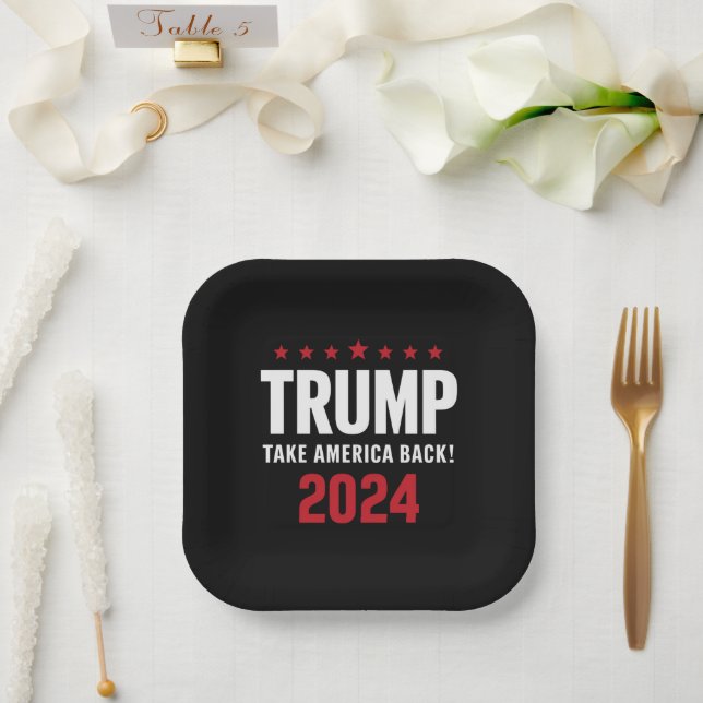 Assiettes En Carton Donald Trump 2024 redonne l'élection américaine (Mariage)
