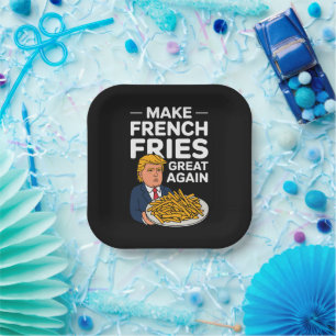 Assiettes En Carton Donald Trump 2024 Rendez la frite française grande