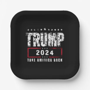 Assiettes En Carton Donald Trump 2024 Reprenez l'Amérique Élection