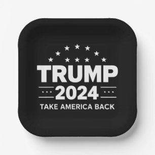 Assiettes En Carton Donald Trump 2024 Reprenez l'élection en Amérique