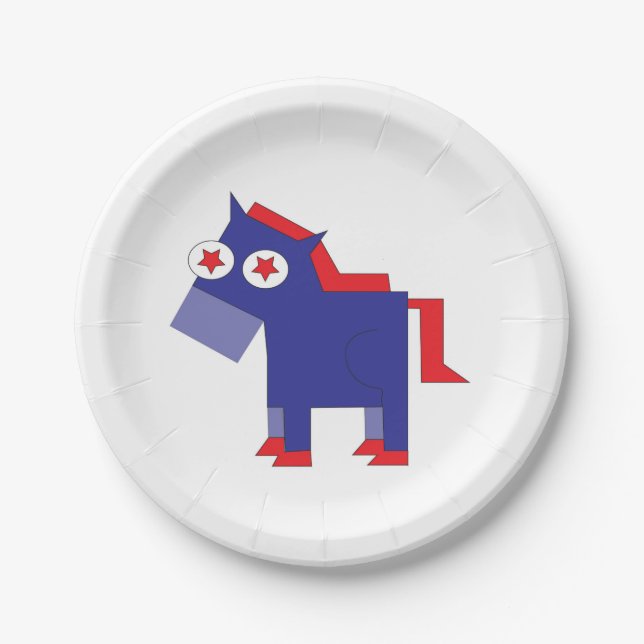 Assiettes En Carton Donkey démocrate (Devant)